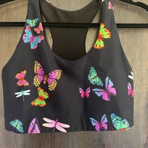 NWOT Terez Black Butterfly Print Tank Top